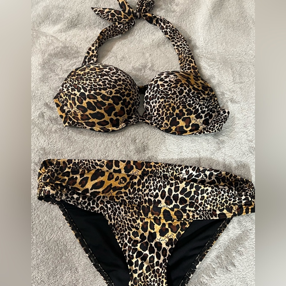 Bombshell Leopard Print Bikini Set - image 2